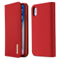 Preview: Dux Ducis Wish Series Echt Leder Flip Wallet für Apple iPhone Xs / X rot