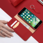 Preview: Dux Ducis Wish Series Echt Leder Flip Wallet für Apple iPhone Xs / X rot