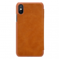 Preview: Nillkin Qin Leder Flip-Tasche mit Kartenfach für Apple iPhone X / Xs braun