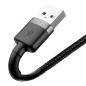 Preview: Baseus Cafule USB / Lightning Ladekabel/Datenkabel Nylon geflochten für iPhone/iPad/Airpods - QC3.0 2,4A - schwarz/grau (1M)