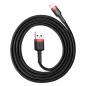 Preview: Baseus Cafule USB / Lightning Ladekabel/Datenkabel Nylon geflochten für iPhone/iPad/Airpods - QC3.0 2,4A - schwarz/rot (1M)