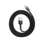 Preview: Baseus Cafule USB / Type-C Ladekabel/Datenkabel Nylon geflochten - QC3.0 1,5A - schwarz/grau (1M)