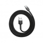 Preview: Baseus Cafule USB / Type-C Ladekabel/Datenkabel Nylon geflochten - QC3.0 1,5A - schwarz/grau (1M)