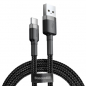 Preview: Baseus Cafule USB / Type-C Ladekabel/Datenkabel Nylon geflochten - QC3.0 1,5A - schwarz/grau (1M)