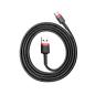 Preview: Baseus Cafule Cable durabel Kabel mit Nylon geflochtenes Ladekabel USB / USB-C QC3.0 3A 1M schwarz/rot