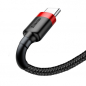 Preview: Baseus Cafule Cable durabel Kabel mit Nylon geflochtenes Ladekabel USB / USB-C QC3.0 3A 1M schwarz/rot