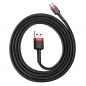 Preview: Baseus micro USB Datenkabel/Ladekabel, Nylon Geflochten schwarz / rot (2m)