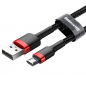 Preview: Baseus micro USB Datenkabel/Ladekabel, Nylon Geflochten schwarz / rot (1m)