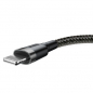 Preview: Baseus Cafule USB / Lightning Ladekabel/Datenkabel Nylon geflochten für iPhone/iPad/Airpods - QC3.0 2A - schwarz/grau (3M)