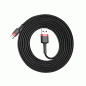 Preview: Baseus Cafule Cable durabel Kabel mit Nylon geflochtenes Ladekabel USB / USB-C - QC3.0 2A - 2M schwarz/rot