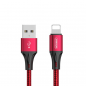 Preview: Joyroom Schnellladekabel USB - Lightning Quick Charge 3A für iPhone, Airpods, iPad rot (1,5m