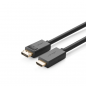 Preview: Ugreen unidirektionales DisplayPort-zu-HDMI-Kabel 4K 30 Hz 32 AWG 1,5 m schwarz