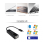 Preview: Choetech External Ethernet RJ45 (1000 Mbit/s) mit USB Typ C Anschluss schwarz