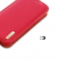 Preview: Dux Ducis Hivo Echtleder Flip Wallet mit Kartenfach für Apple iPhone 13, Rot