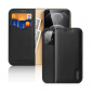 Preview: Dux Ducis Hivo Echtleder Flip Wallet mit Kartenfach für Apple iPhone 13 Pro, Schwarz