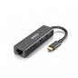 Preview: Choetech Multifunktions-HUB 4in1 USB Typ C 3x USB 3.0 / Ethernet RJ-45 grau (HUB-U02BK)