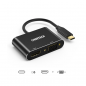 Preview: Choetech Splitter - USB Typ C (m) auf HDMI (w) 4K 60Hz / VGA (w) FullHD 1080p 60Hz schwarz (HUB-M17)