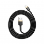 Preview: Baseus Lightning Datenkabel/Ladekabel, Nylon Geflochten schwarz/gold (2m)