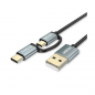 Preview: Choetech 2in1 Lade-/Datenkabel USB - USB Typ C / Micro USB 1.2m schwarz (XAC-0012-101BK)