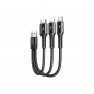 Preview: Joyroom 3in1 USB Kabel - Lightning / USB Typ C / Micro USB 3.5A (15cm) schwarz (S-01530G9)