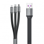 Preview: WK Design 3in1 Daten-/Ladekabel für schnelles Laden - USB Typ C / Lightning / Micro-USB 6A schwarz