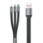 Preview: WK Design 3in1 Daten-/Ladekabel für schnelles Laden - USB Typ C / Lightning / Micro-USB 6A schwarz