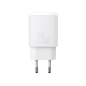 Preview: Baseus Compact Fast USB-A + USB-C Ladegerät 20W 3A Power Delivery Quick Charge 3.0 weiss