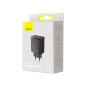 Preview: Baseus Compact Schnellladegerät USB-C + 2x USB-A 30W 3A Power Delivery Quick Charge schwarz