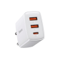 Preview: Baseus Compact Schnellladegerät USB-C + 2x USB-A 30W 3A Power Delivery Quick Charge weiss