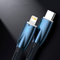 Preview: Baseus Glimmer Series Schnellladekabel USB-C zu USB-C 480Mb/s PD 100W blau (1m)