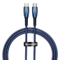 Preview: Baseus Glimmer Series Schnellladekabel USB-C zu USB-C 480Mb/s PD 100W blau (1m)