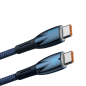 Preview: Baseus Glimmer Series Schnellladekabel USB-C zu USB-C 480Mb/s PD 100W blau (1m)