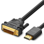 Preview: Ugreen bidirektionales Kabel HDMI - DVI 2m schwarz (HD106)