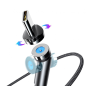 Preview: Rixus 3in1 Magnetkabel USB - Lightning / USB Typ C / Micro USB Ladekabel 2,4A 1m schwarz (RXU48)