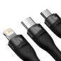 Preview: Baseus Flash Series II 3in1 Ladekabel USB zu USB Typ C / Lightning / Micro USB 100 W 1,2 m schwarz