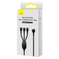 Preview: Baseus Flash Series II 3in1 Ladekabel USB zu USB Typ C / Lightning / Micro USB 100 W 1,2 m schwarz