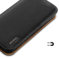 Preview: Dux Ducis Hivo RFID-Schutz Natur-Leder Flip-Wallet für iPhone 15, schwarz