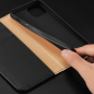 Preview: Dux Ducis Hivo RFID-Schutz Natur-Leder Flip-Wallet für iPhone 15, schwarz