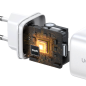 Preview: UGREEN Schnellladegerät GaN 2 x USB-C Anschluss 45W QC PD, weiß (CD294)