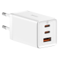 Preview: Baseus GaN 2x USB-C 1x USB-A 65W Schnellladegerät GaN5 Pro + USB-C zu USB-C 100W Ladekabel, weiss