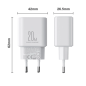 Preview: Joyroom JR-TCF05 20W USB-A + USB-C Dual Ladegerät + USB-C zu USB-C Kabel, weiss (JR-TCF05)