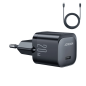 Preview: Joyroom USB-C 20W PD Mini-Ladegerät mit Ladekabel USB-C zu Lightning, schwarz (JR-TCF02)