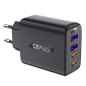 Preview: Acefast A61 PD 45W GaN-Ladegerät 2 x USB-C + 2 x USB-A mit 4 Anschlüssen, schwarz