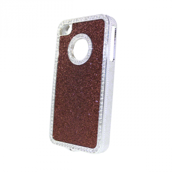 Fashion Glitter Hard Cover für iPhone  4, 4S dunkelbraun