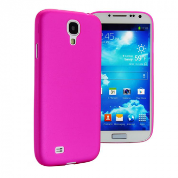 Trendy8 Slim FrostCover für Samsung Galaxy S4 rosa/transparent