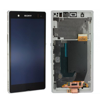 Sony Xperia Z LCD, Touchscreen Komplett mit Oberschale weiß