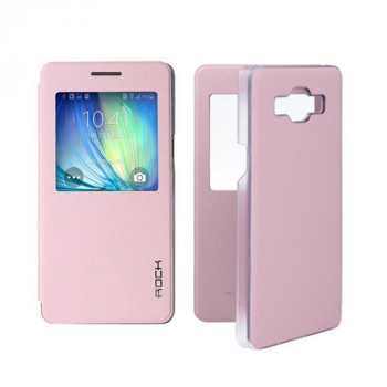 Rock Buchdesign-Tasche Uni Serie für Samsung Galaxy A5 rosa