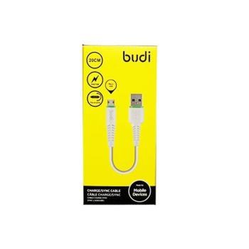 budi microUSB Reversible Schnellladekabel 20cm weiß