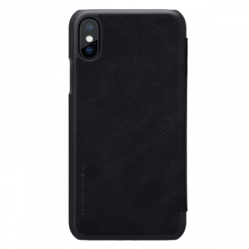 Nillkin Qin Leder Flip-Tasche mit Kartenfach für Apple iPhone Xs / X schwarz