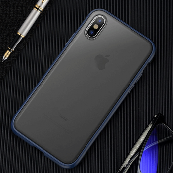 iPaky Cucoloris robuste Schutzhülle für Apple iPhone XS / X blau